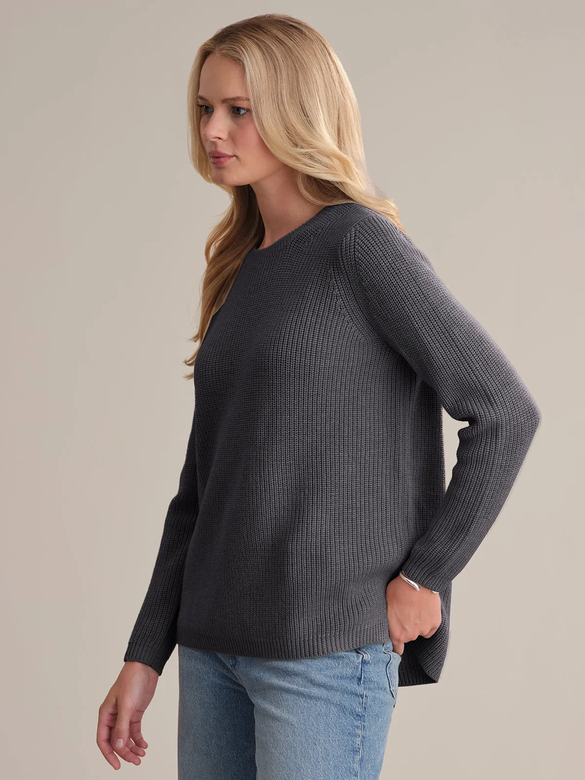Emma: Wool Crewneck Shaker Stitch Sweater sold by 525 America product image thumbnail 3