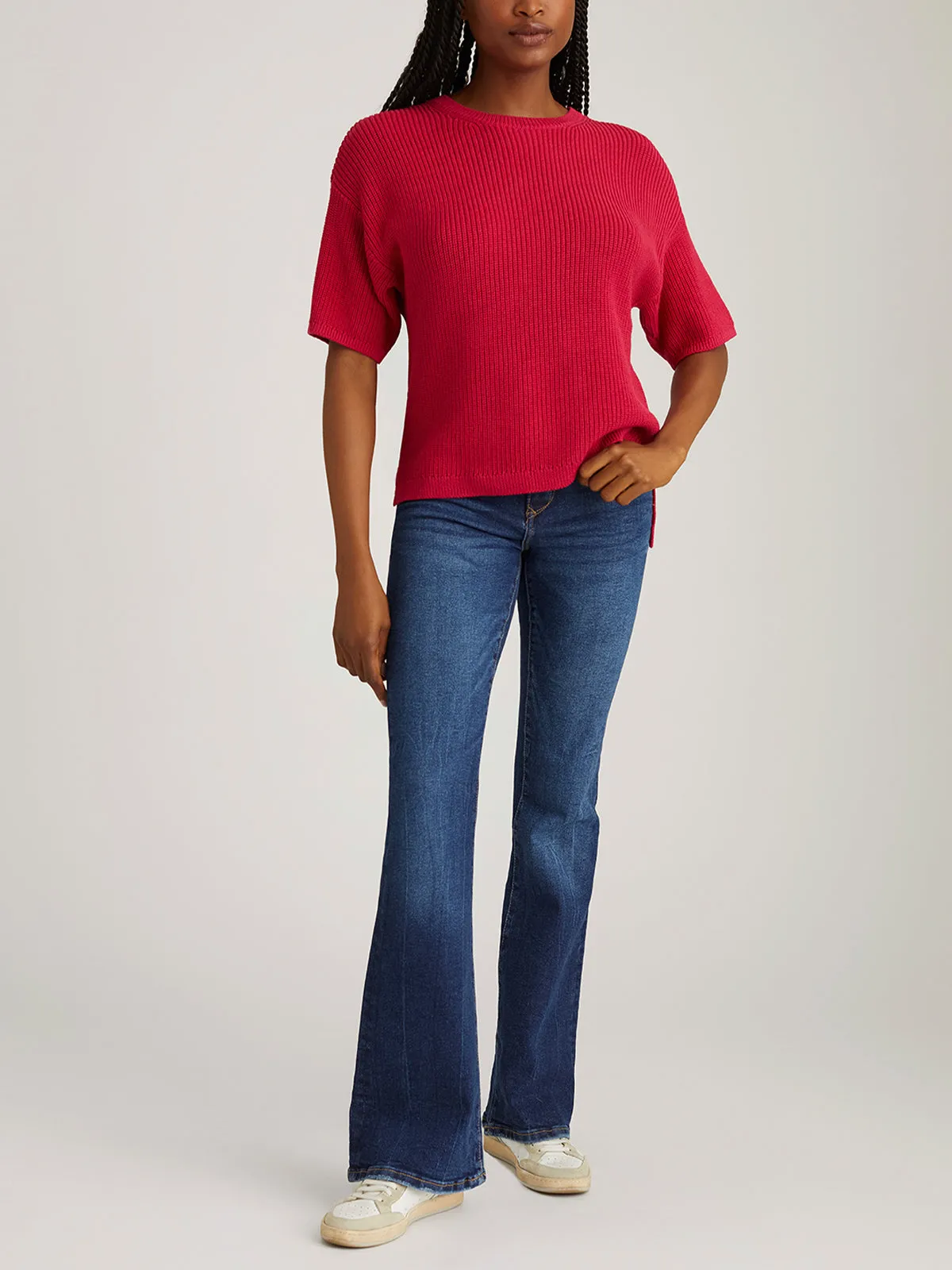 Emma: Crewneck Shaker Stitch Tee sold by 525 America product image thumbnail 3