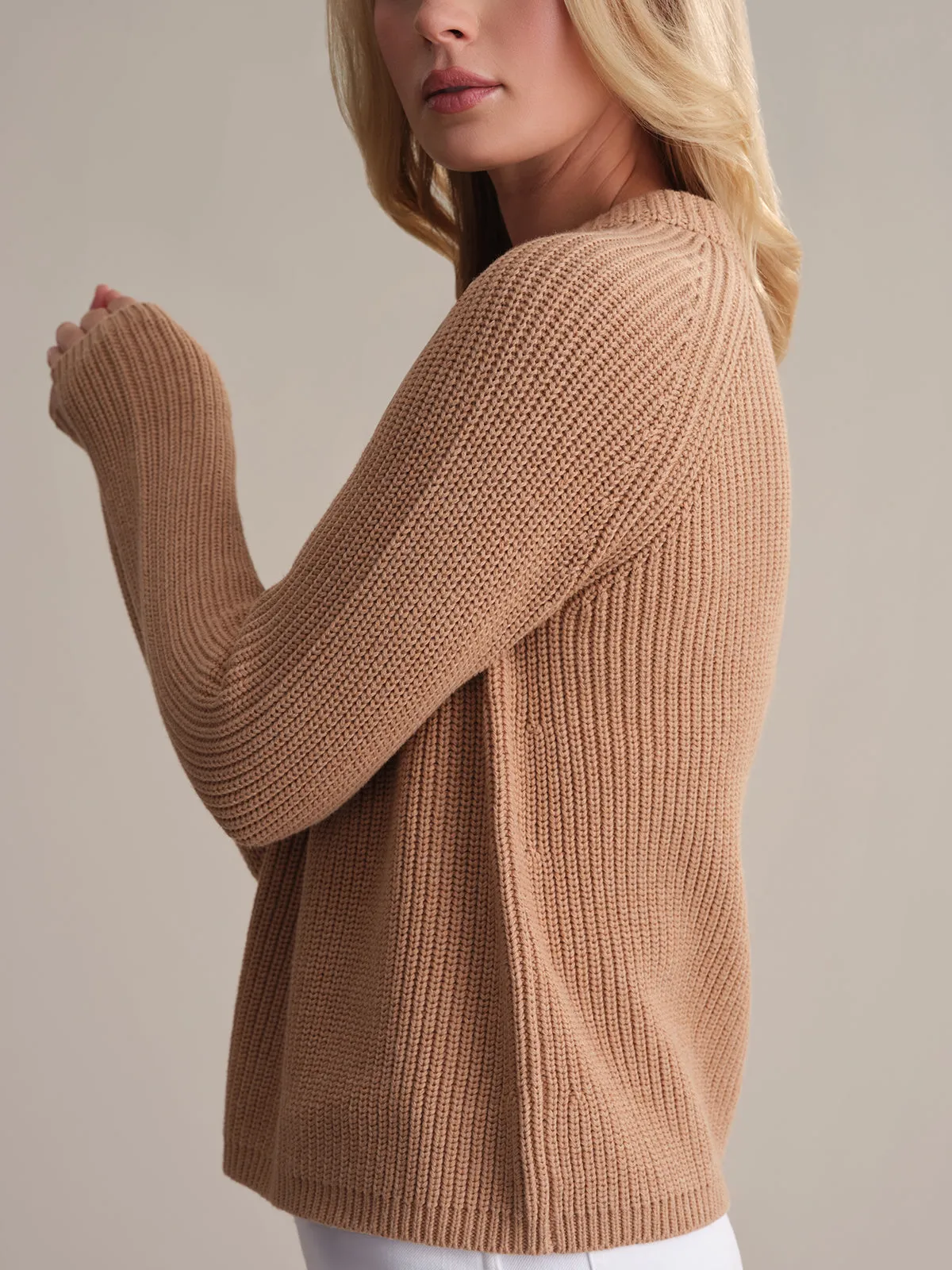 Jane: Crewneck Shaker Stitch Cotton Sweater sold by 525 America product image thumbnail 4