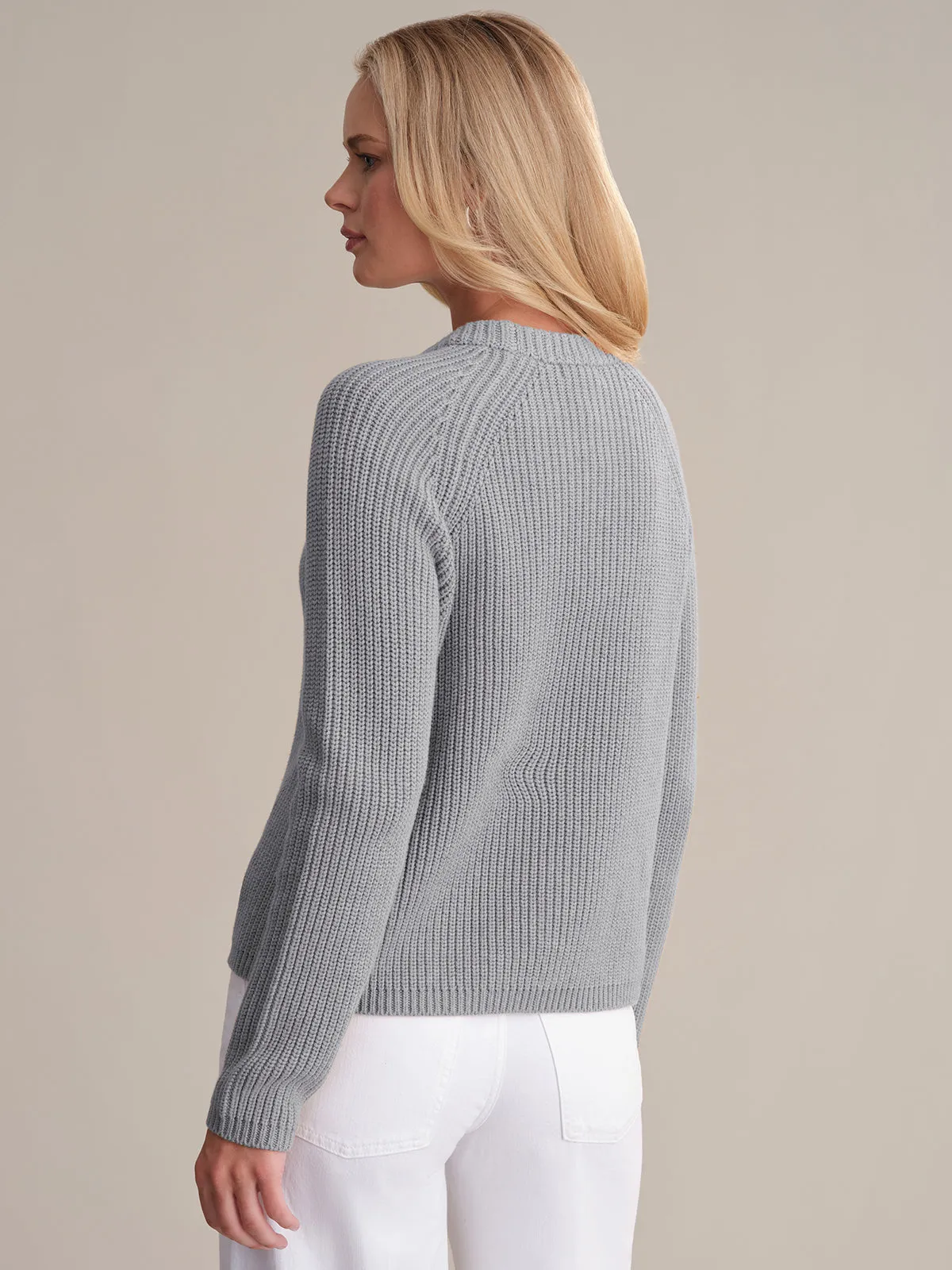 Jane: Crewneck Shaker Stitch Cotton Sweater sold by 525 America product image thumbnail 3