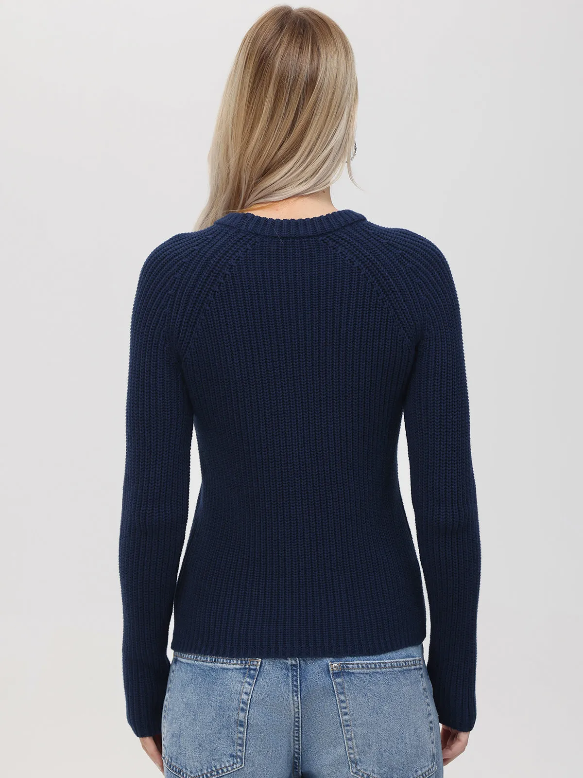 Jane: Crewneck Shaker Stitch Cotton Sweater sold by 525 America product image thumbnail 3