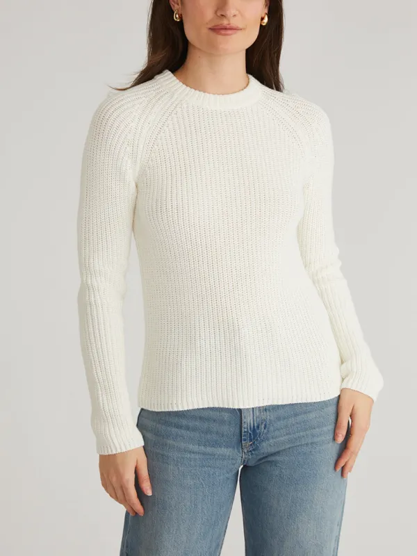 Jane: Crewneck Shaker Stitch Cotton Sweater sold by 525 America