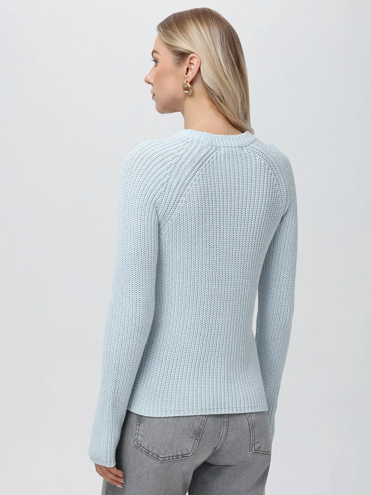 Jane: Crewneck Shaker Stitch Cotton Sweater sold by 525 America product image thumbnail 3