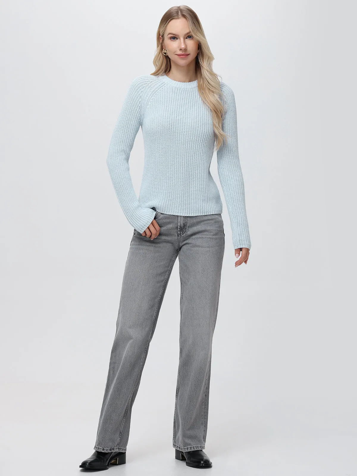 Jane: Crewneck Shaker Stitch Cotton Sweater sold by 525 America product image thumbnail 4