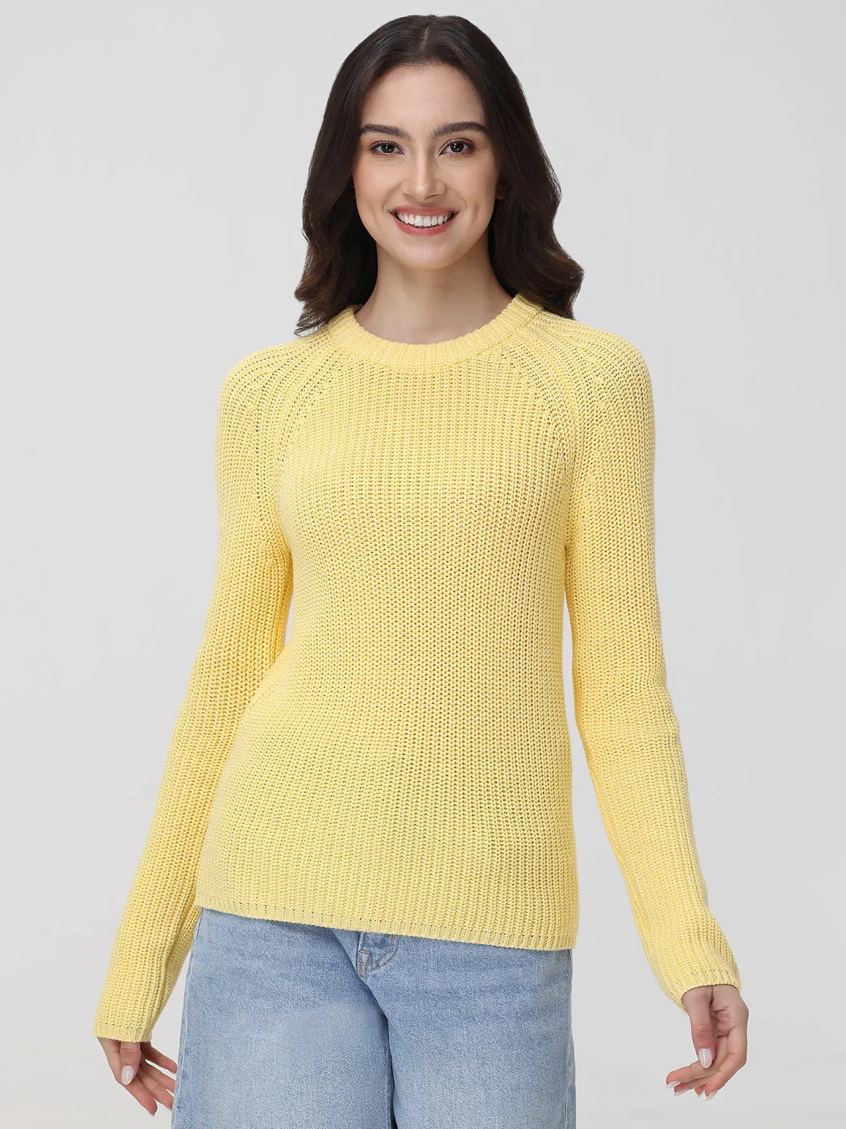 Jane: Crewneck Shaker Stitch Cotton Sweater sold by 525 America