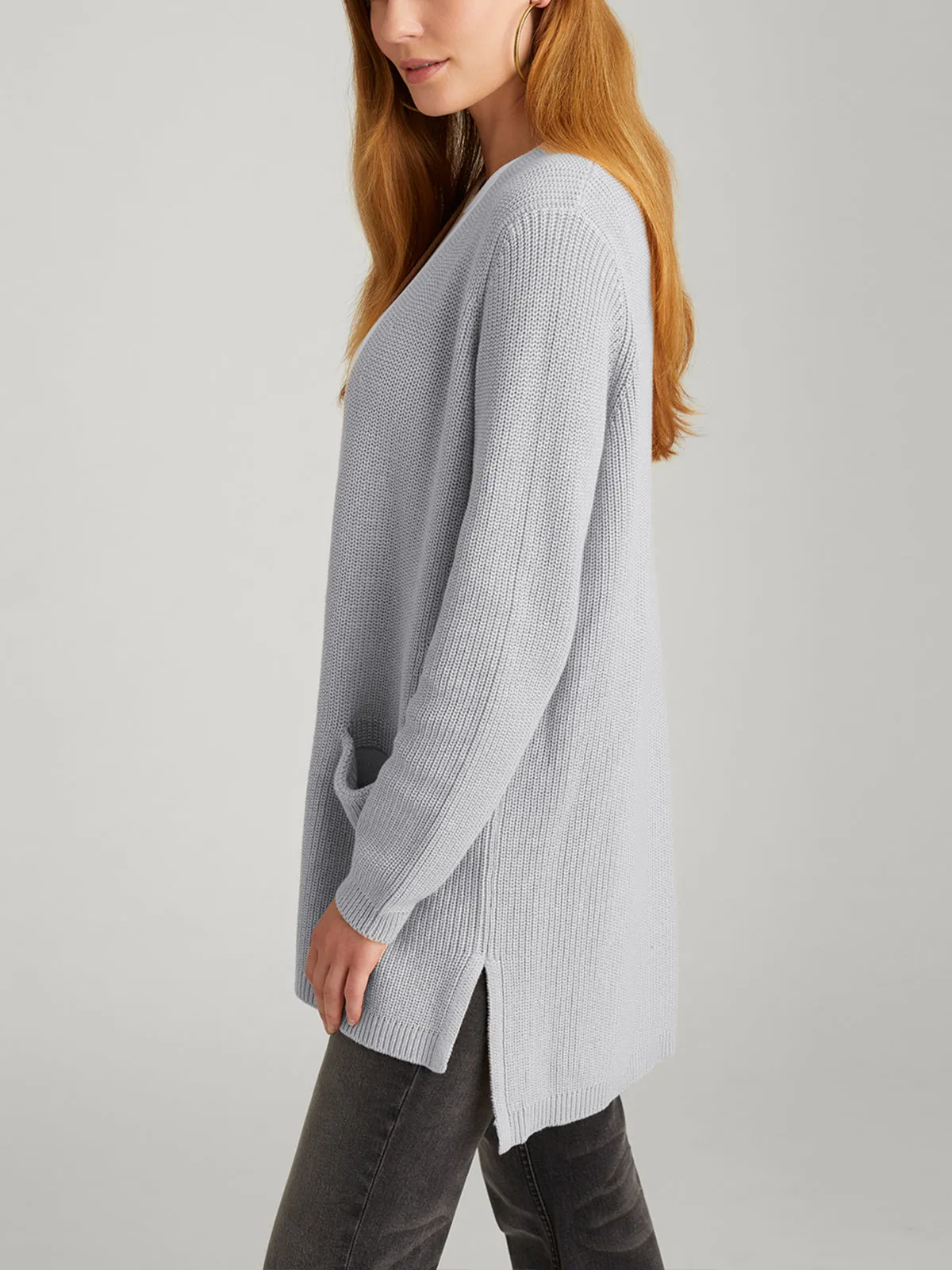 Emma: Shaker Stitch Open Cardigan sold by 525 America product image thumbnail 5