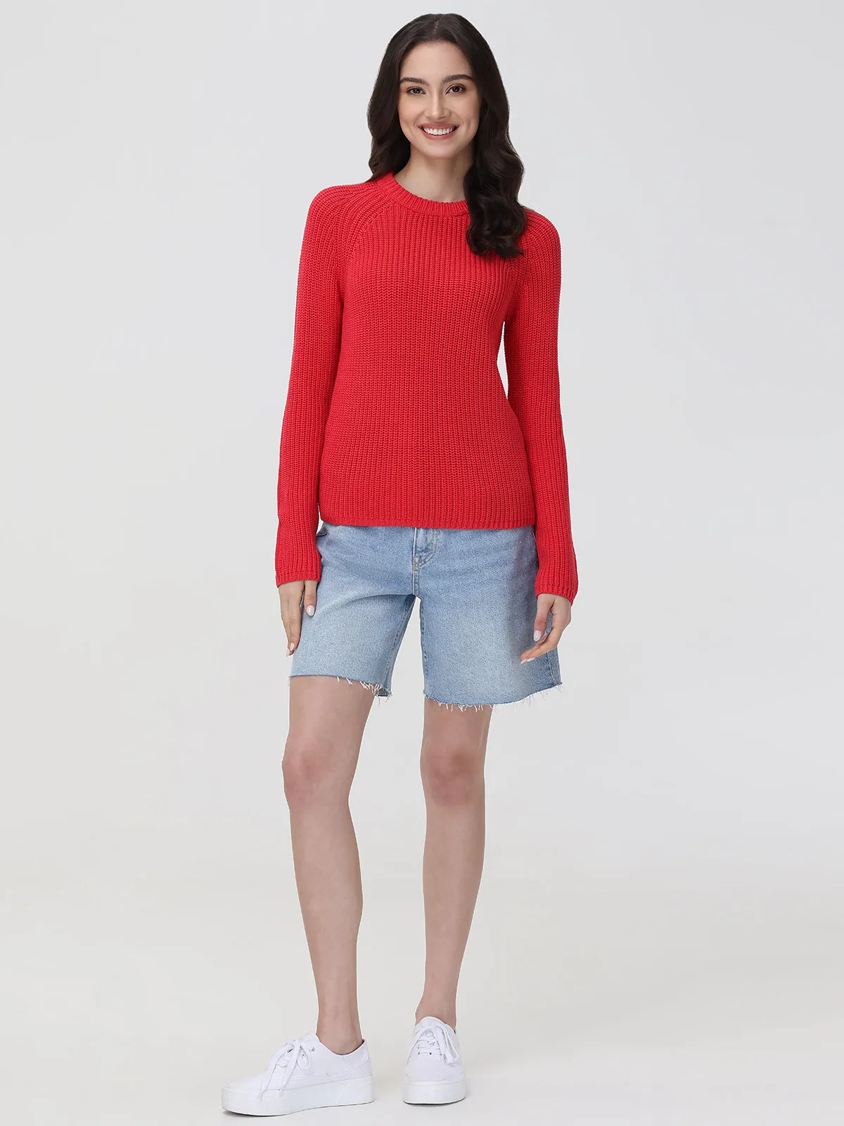 Jane: Crewneck Shaker Stitch Cotton Sweater sold by 525 America product image thumbnail 5