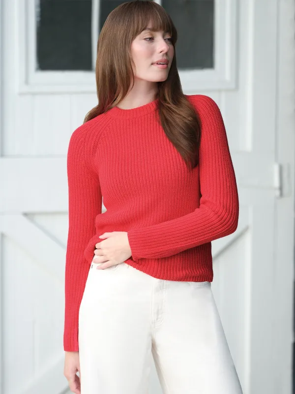 Jane: Crewneck Shaker Stitch Cotton Sweater sold by 525 America