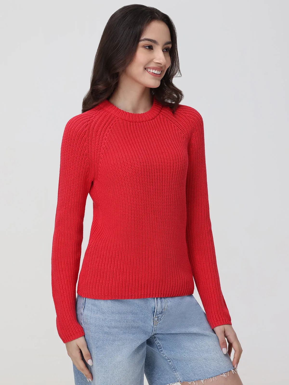 Jane: Crewneck Shaker Stitch Cotton Sweater sold by 525 America product image thumbnail 3