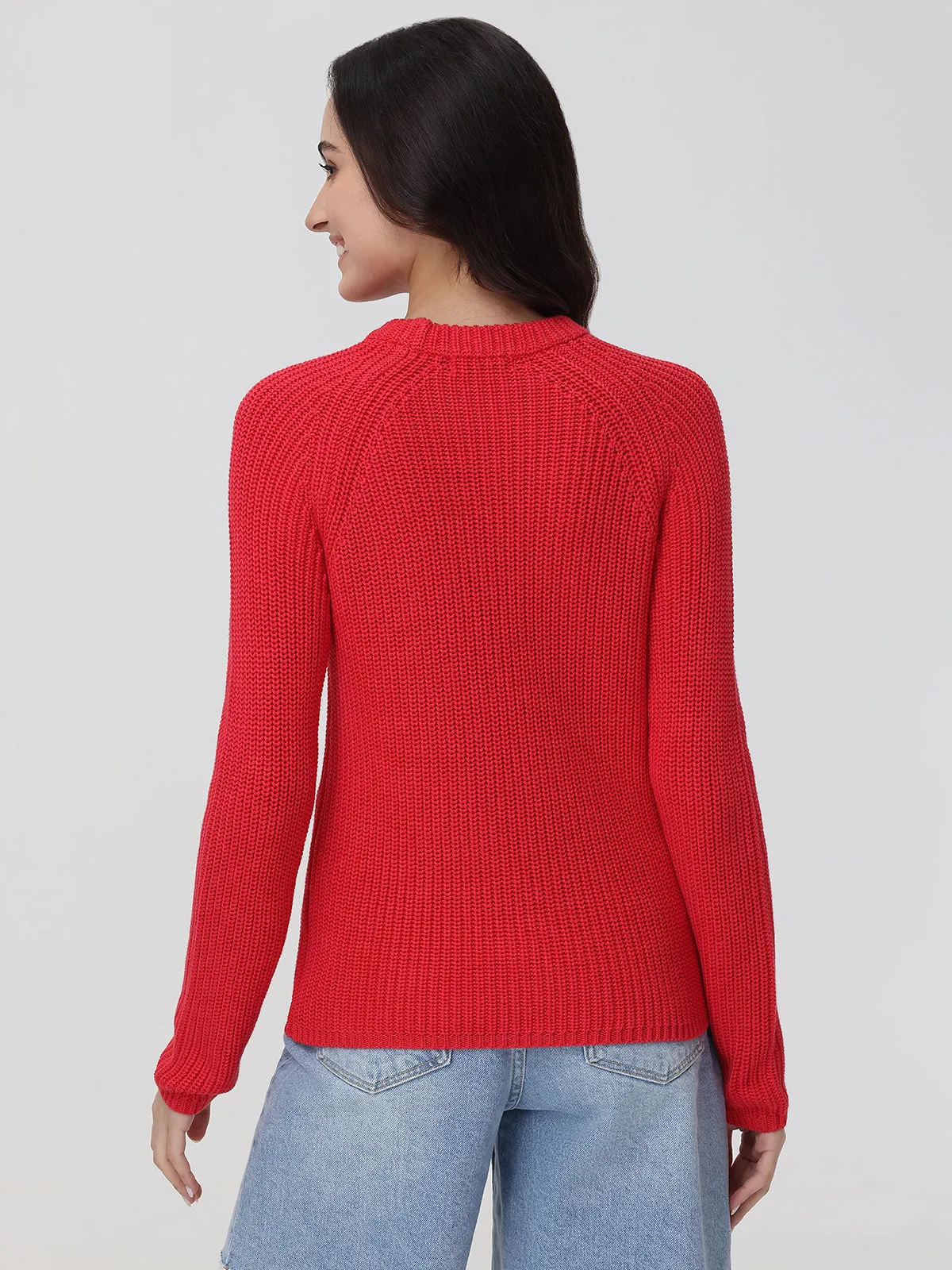 Jane: Crewneck Shaker Stitch Cotton Sweater sold by 525 America product image thumbnail 4