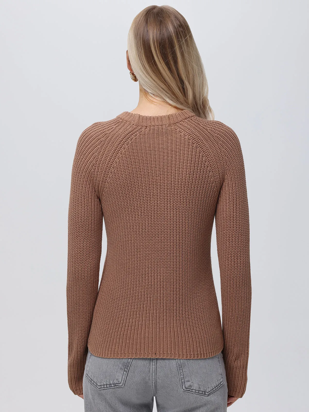 Jane: Crewneck Shaker Stitch Cotton Sweater sold by 525 America product image thumbnail 3