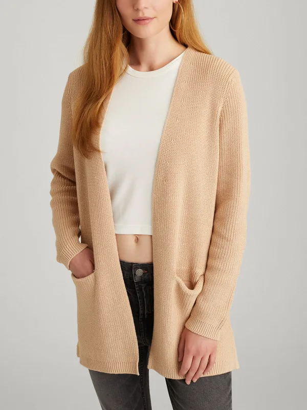 Emma: Shaker Stitch Open Cardigan sold by 525 America