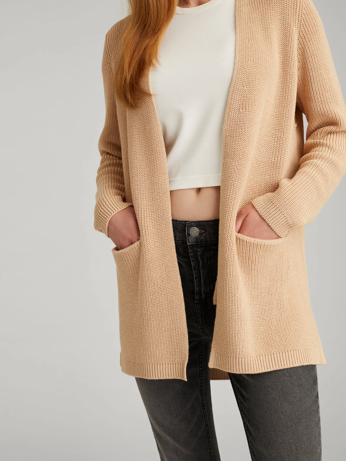 Emma: Shaker Stitch Open Cardigan sold by 525 America product image thumbnail 5