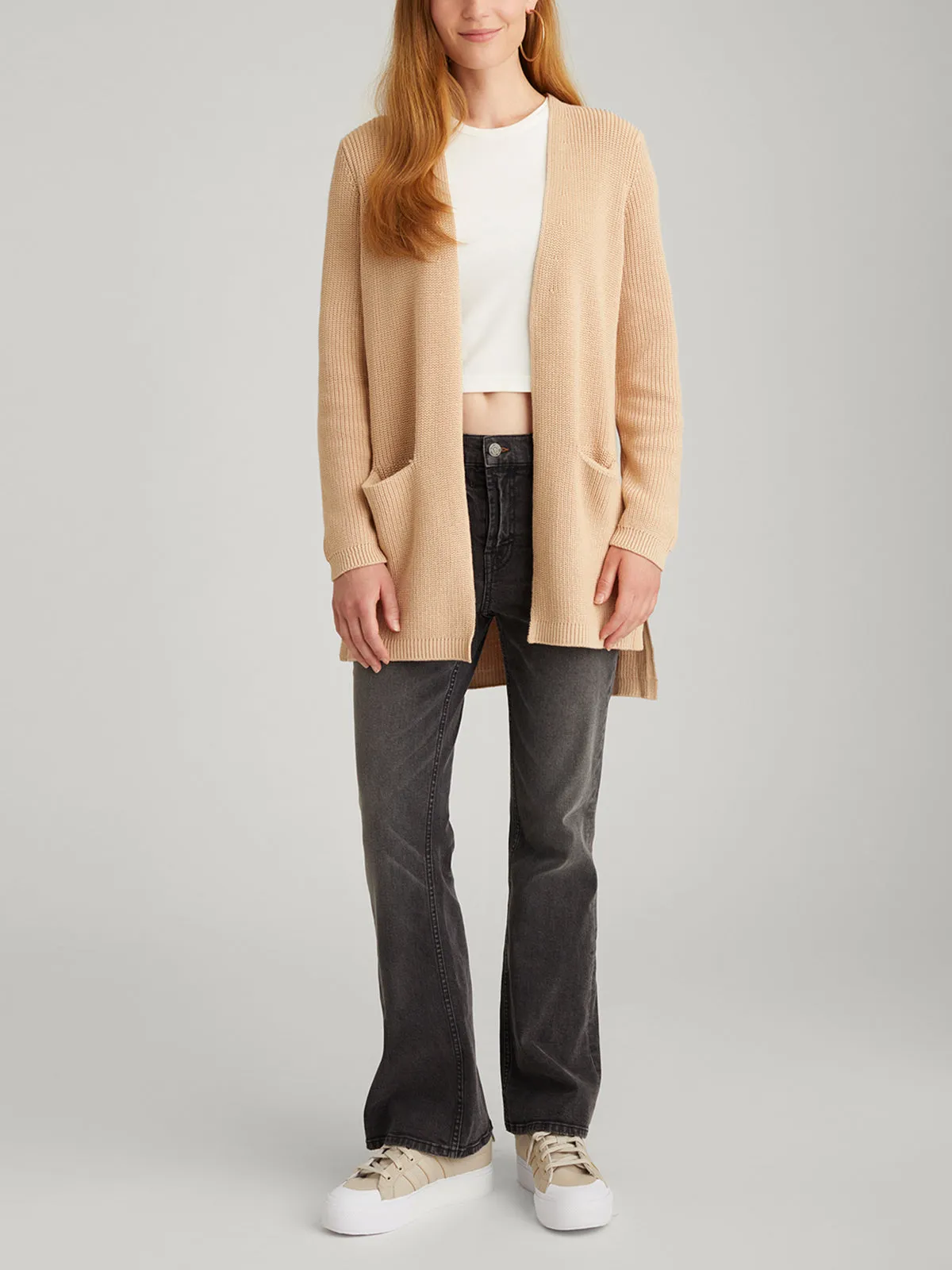 Emma: Shaker Stitch Open Cardigan sold by 525 America product image thumbnail 4