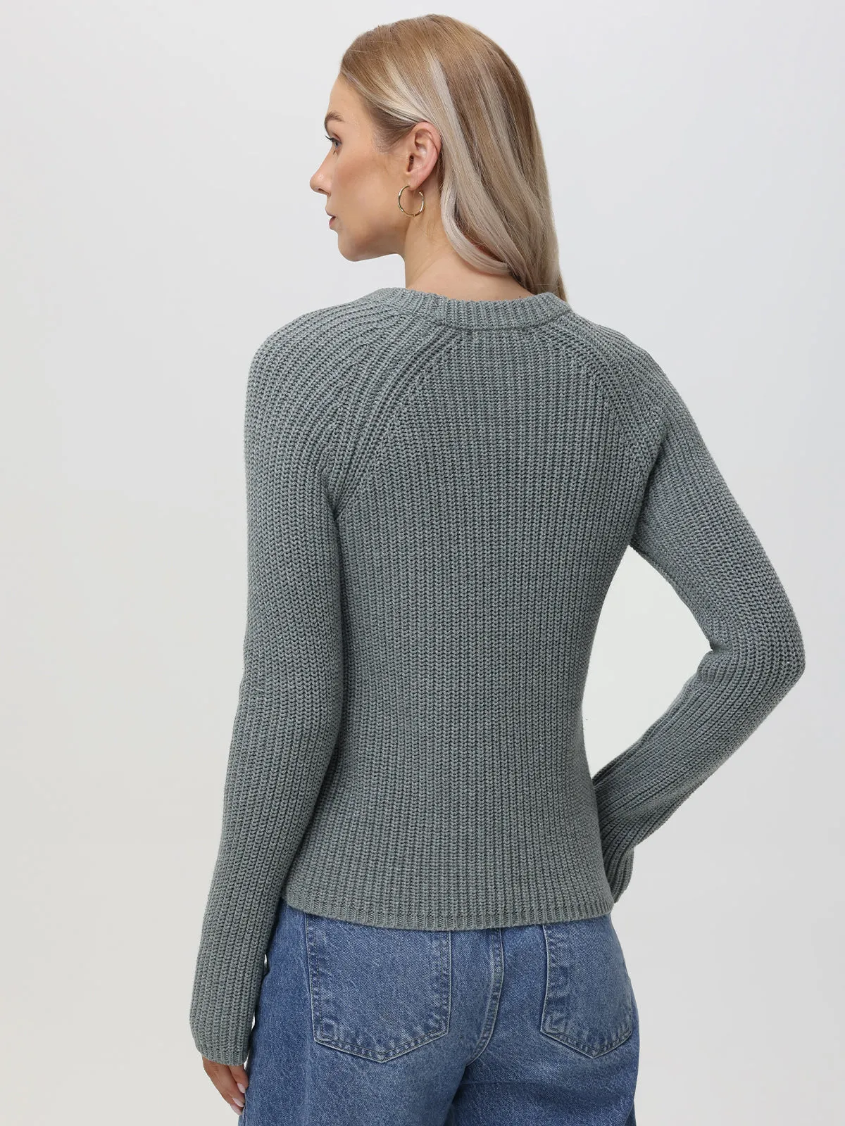 Jane: Crewneck Shaker Stitch Cotton Sweater sold by 525 America product image thumbnail 3