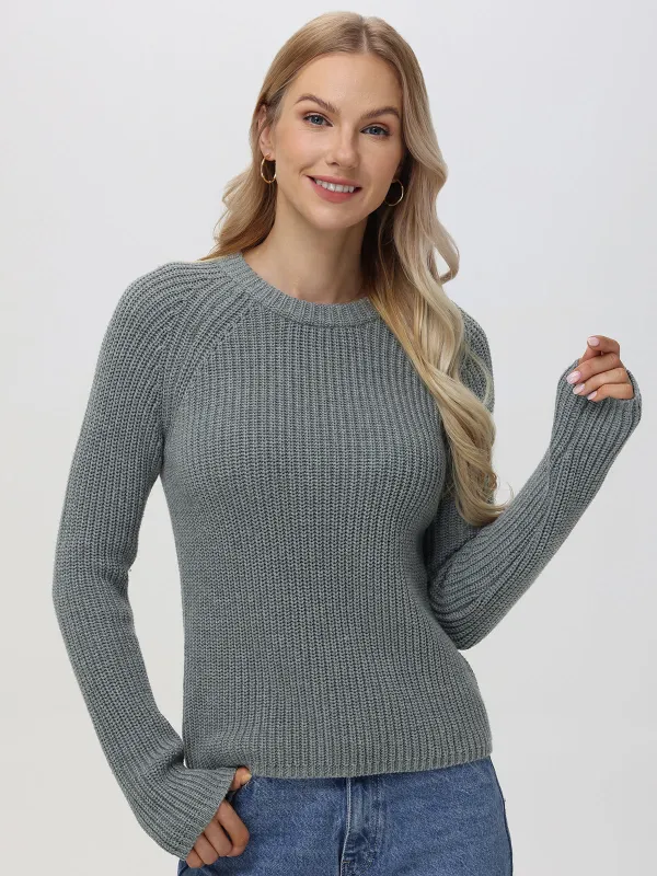 Jane: Crewneck Shaker Stitch Cotton Sweater sold by 525 America