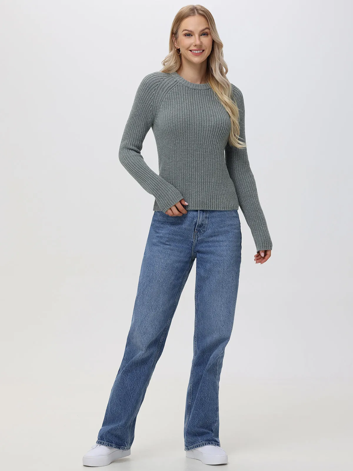 Jane: Crewneck Shaker Stitch Cotton Sweater sold by 525 America product image thumbnail 4