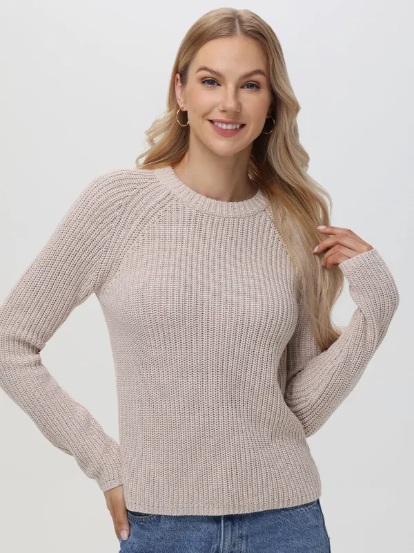 Jane: Crewneck Shaker Stitch Cotton Sweater sold by 525 America