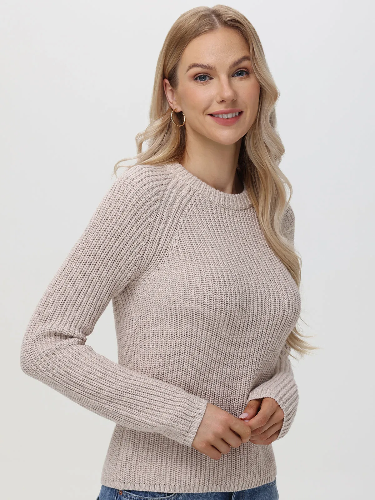 Jane: Crewneck Shaker Stitch Cotton Sweater sold by 525 America product image thumbnail 2
