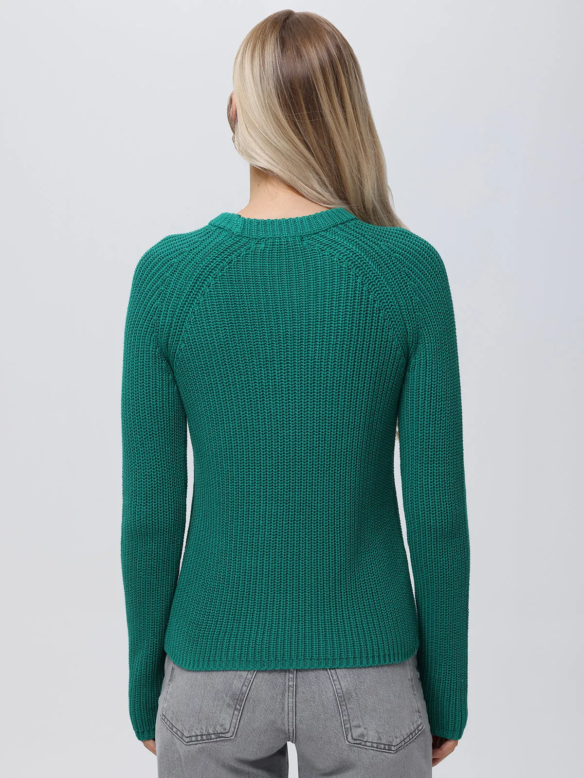 Jane: Crewneck Shaker Stitch Cotton Sweater sold by 525 America product image thumbnail 3