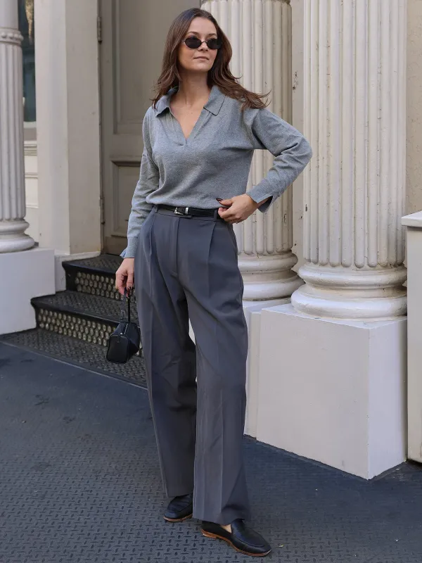 Maddi: V-Neck Collar Cotton Pullover sold by 525 America