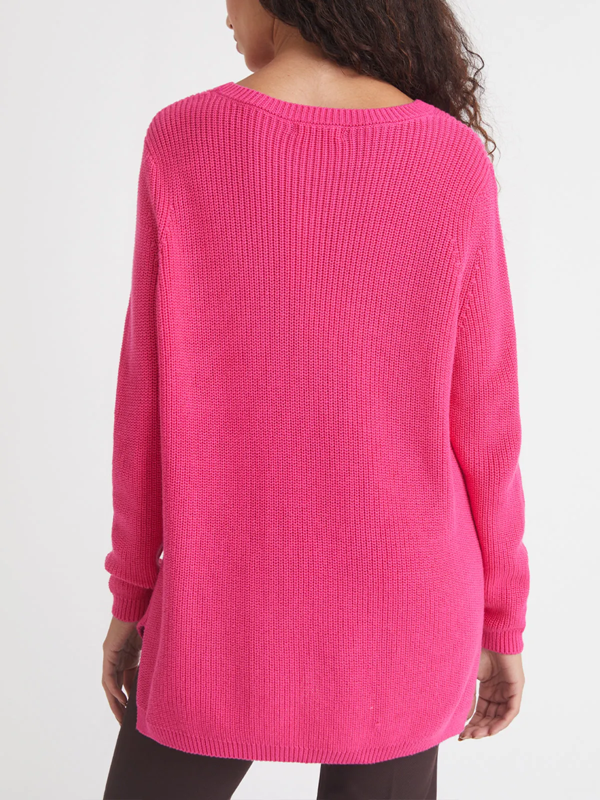 Emma: Crewneck Shaker Stitch Cotton Sweater sold by 525 America product image thumbnail 3