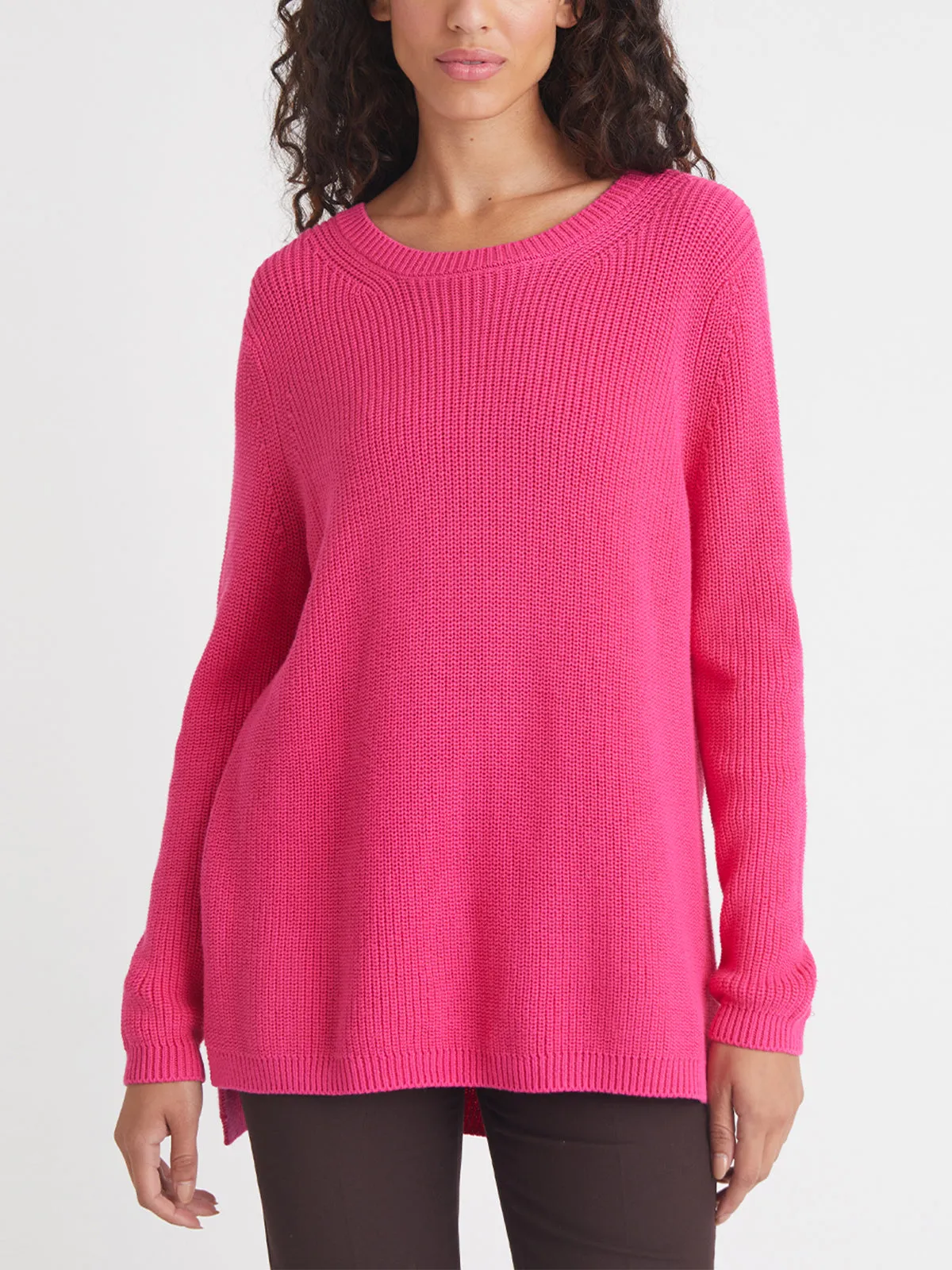 Emma: Crewneck Shaker Stitch Cotton Sweater sold by 525 America