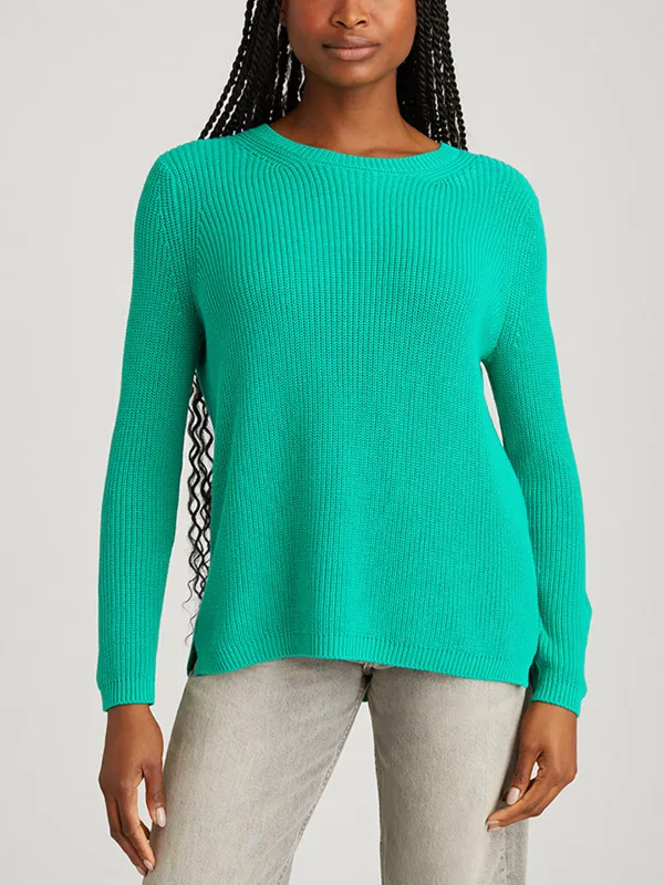 Emma: Crewneck Shaker Stitch Cotton Sweater sold by 525 America