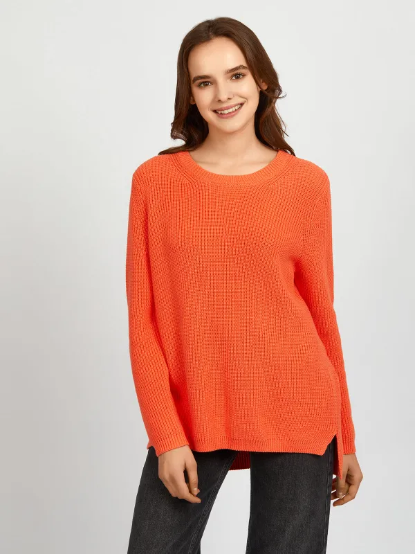 Emma: Crewneck Shaker Stitch Cotton Sweater sold by 525 America