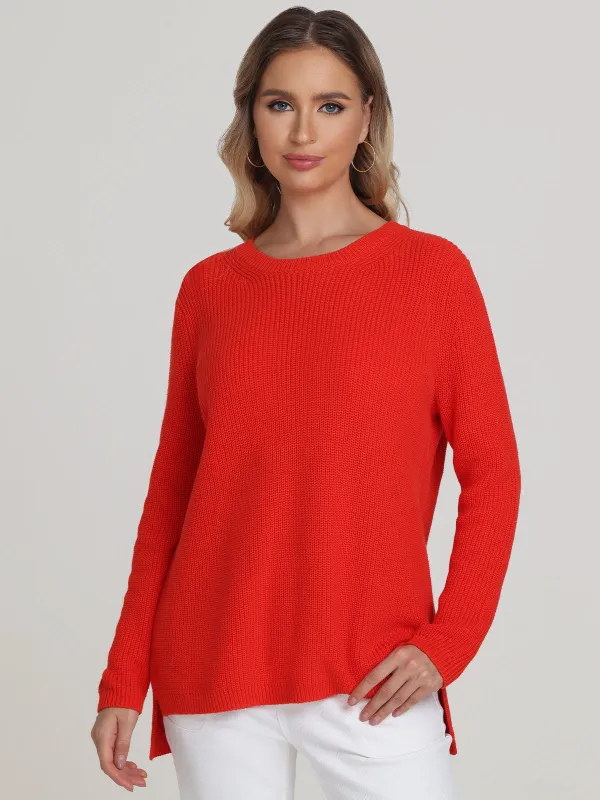 Emma: Crewneck Shaker Stitch Cotton Sweater sold by 525 America
