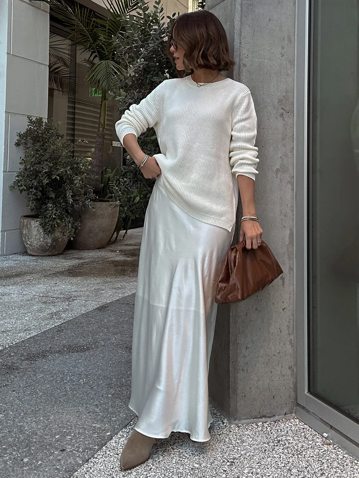 Emma: Crewneck Shaker Stitch Cotton Sweater sold by 525 America product image thumbnail 5