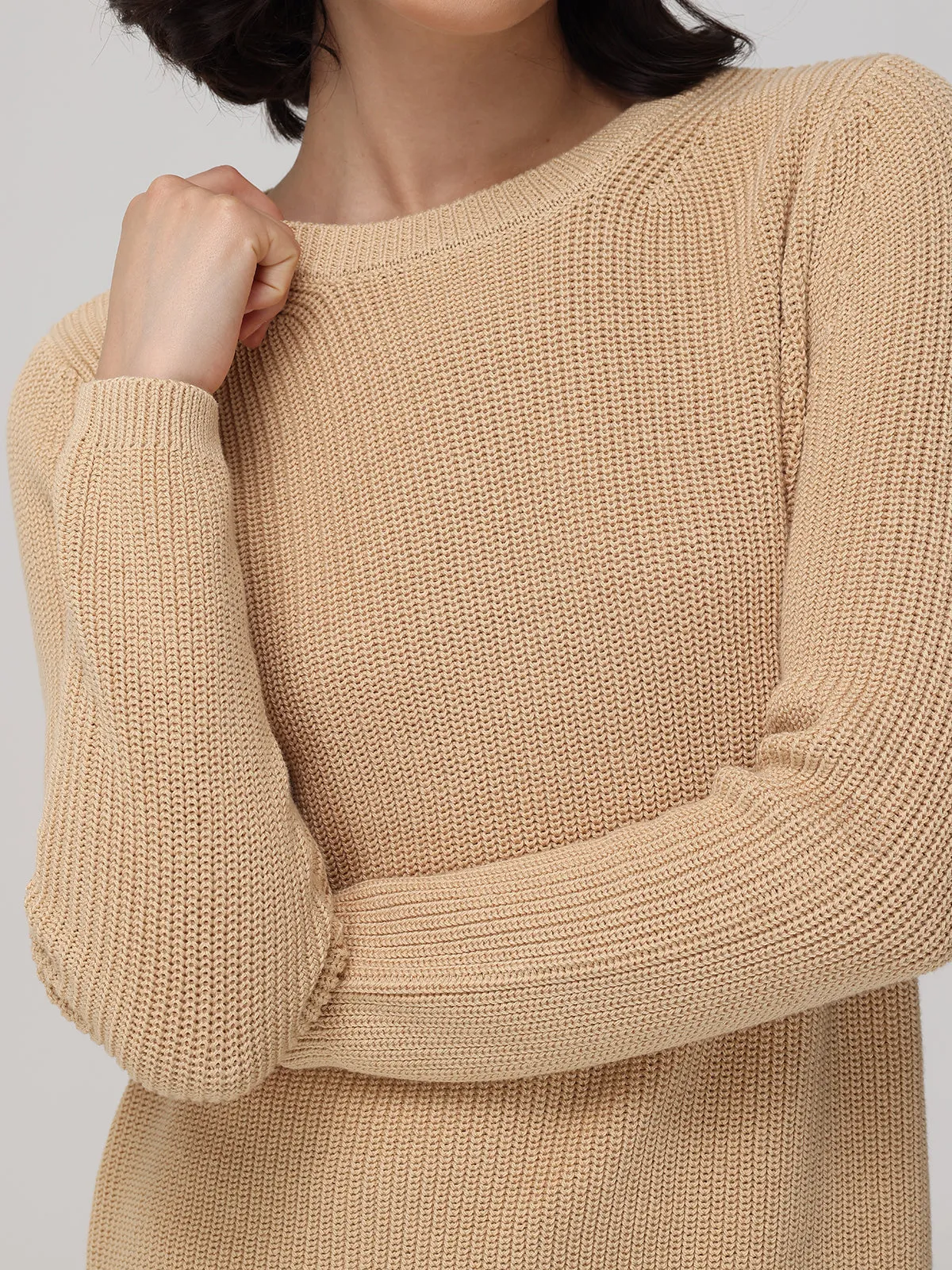 Emma: Crewneck Shaker Stitch Cotton Sweater sold by 525 America product image thumbnail 5