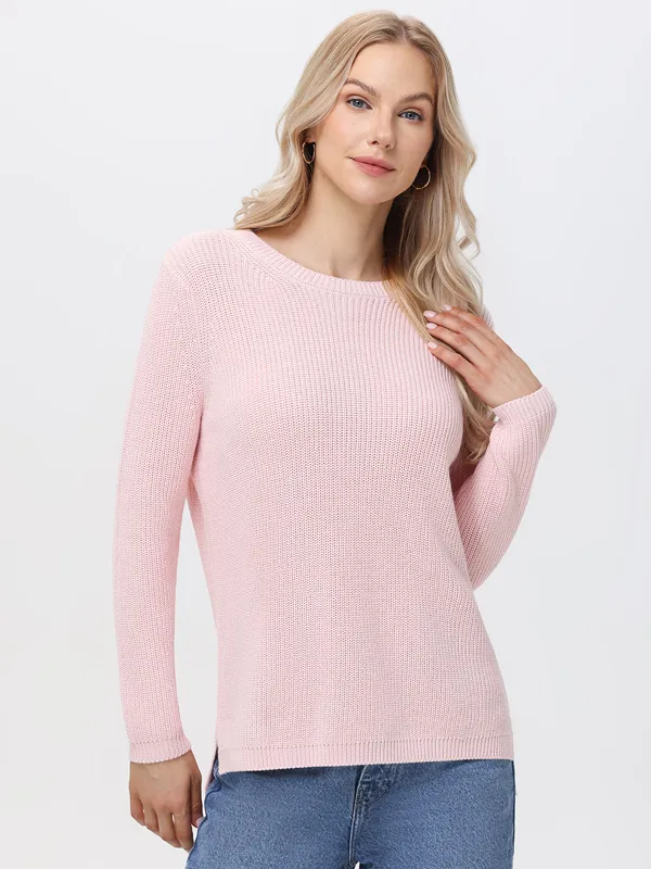 Emma: Crewneck Shaker Stitch Cotton Sweater sold by 525 America