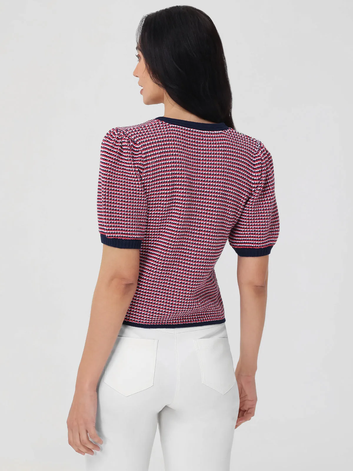 Elaine: Puff Sleeve Tie Front Top sold by 525 America product image thumbnail 3