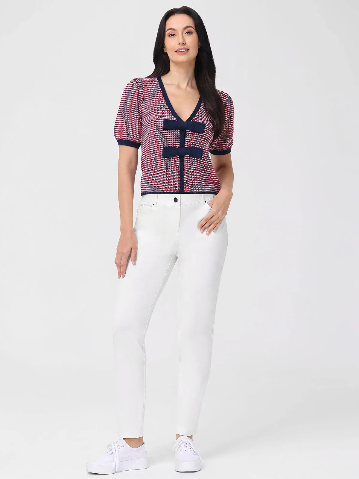 Elaine: Puff Sleeve Tie Front Top sold by 525 America product image thumbnail 4