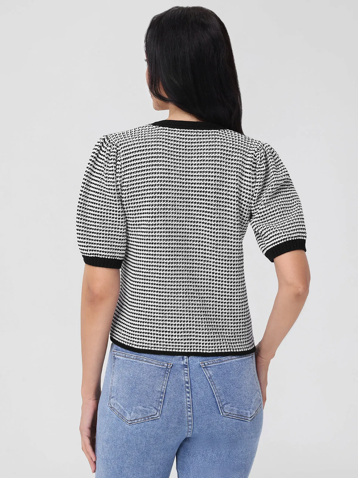 Elaine: Puff Sleeve Tie Front Top sold by 525 America product image thumbnail 4