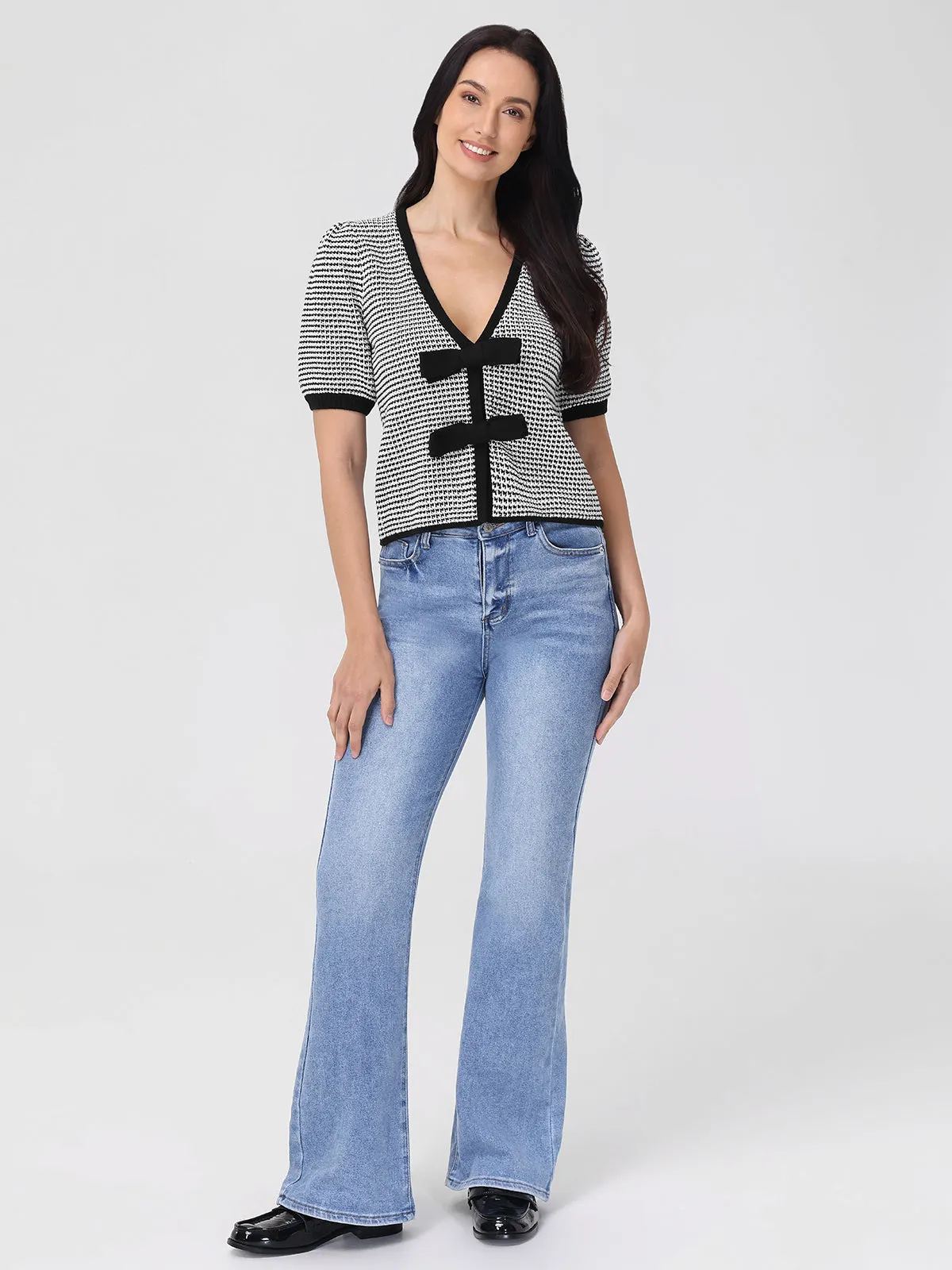 Elaine: Puff Sleeve Tie Front Top sold by 525 America product image thumbnail 5