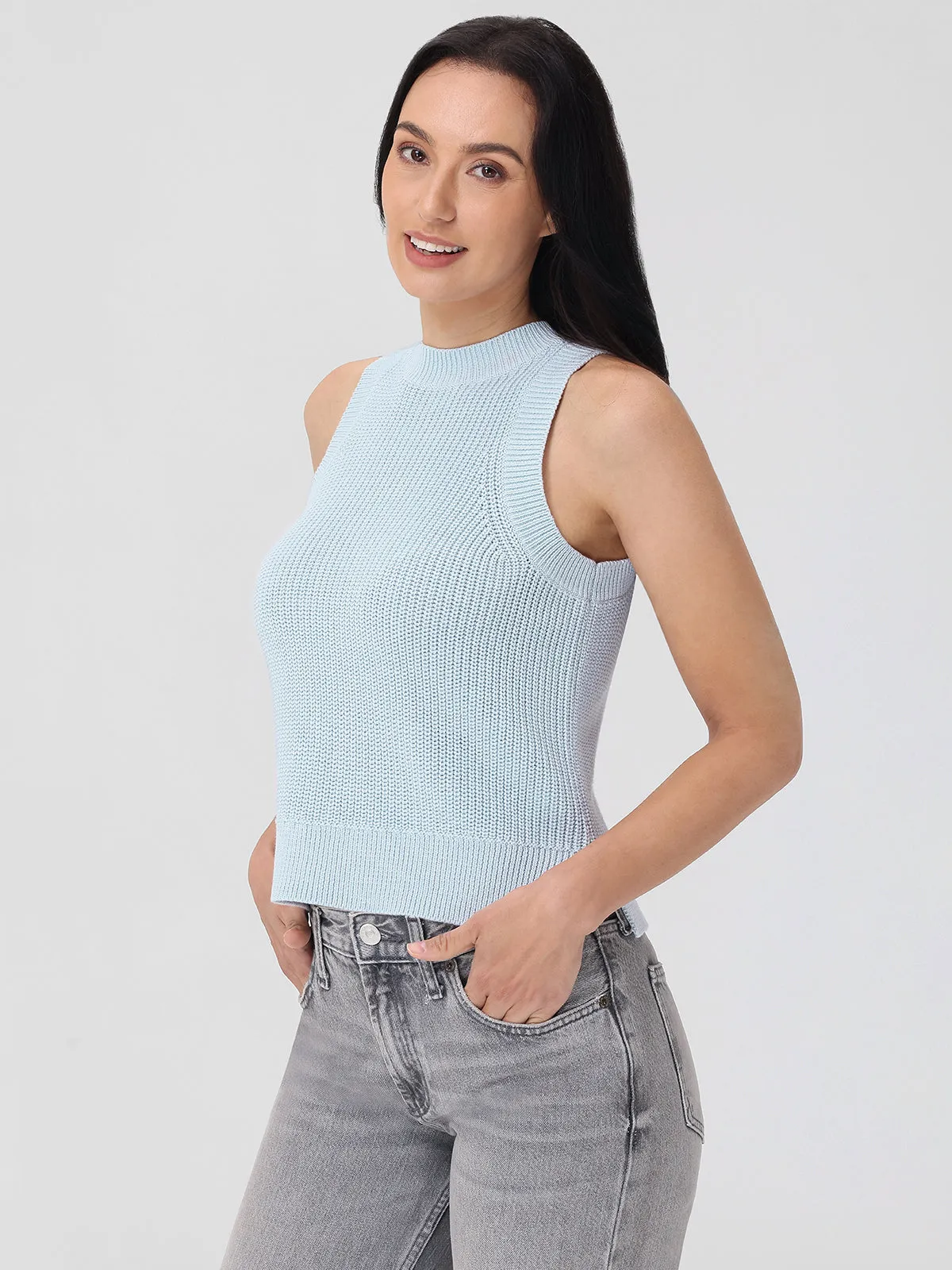 Demi: High Crewneck Cotton Tank sold by 525 America product image thumbnail 3