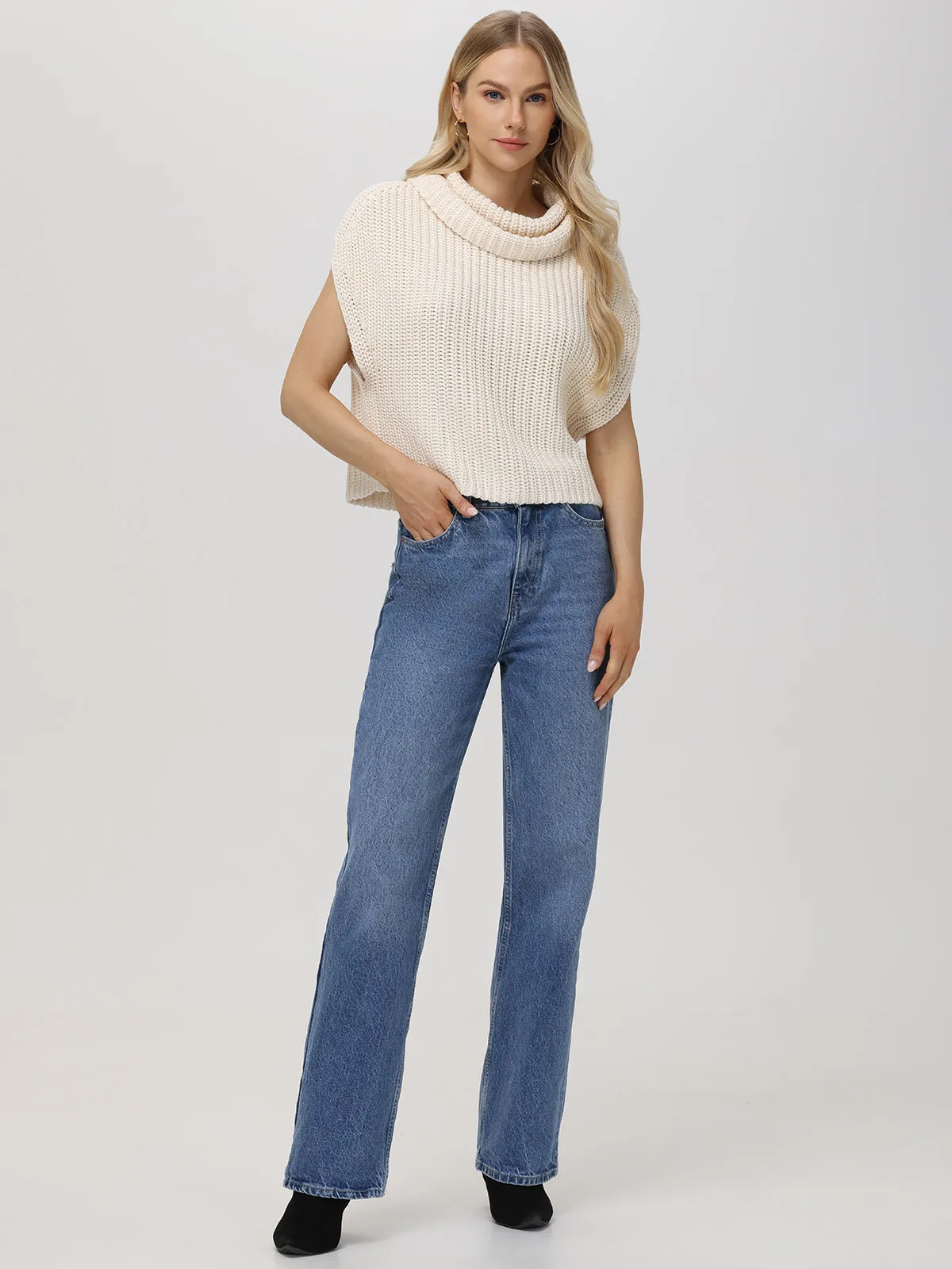 Cate: Sleeveless Turtleneck Sweater sold by 525 America product image thumbnail 4