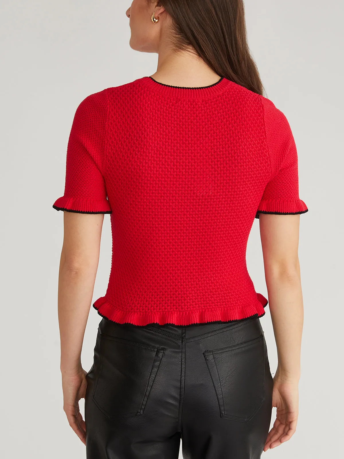 Caroline: Tipped Ruffle Pullover sold by 525 America product image thumbnail 3