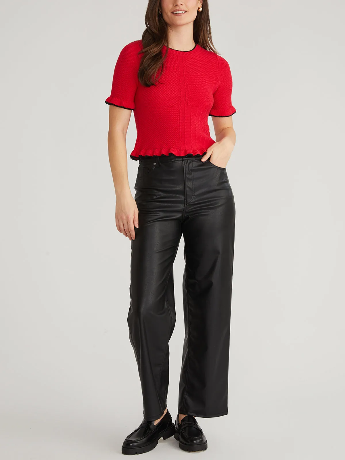 Caroline: Tipped Ruffle Pullover sold by 525 America product image thumbnail 4