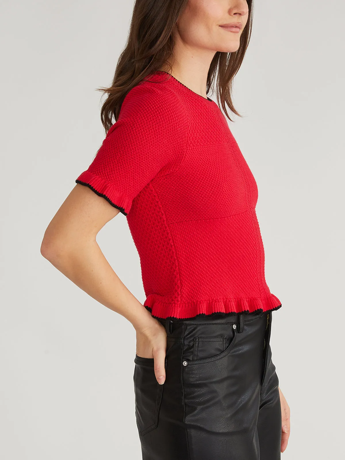 Caroline: Tipped Ruffle Pullover sold by 525 America product image thumbnail 2