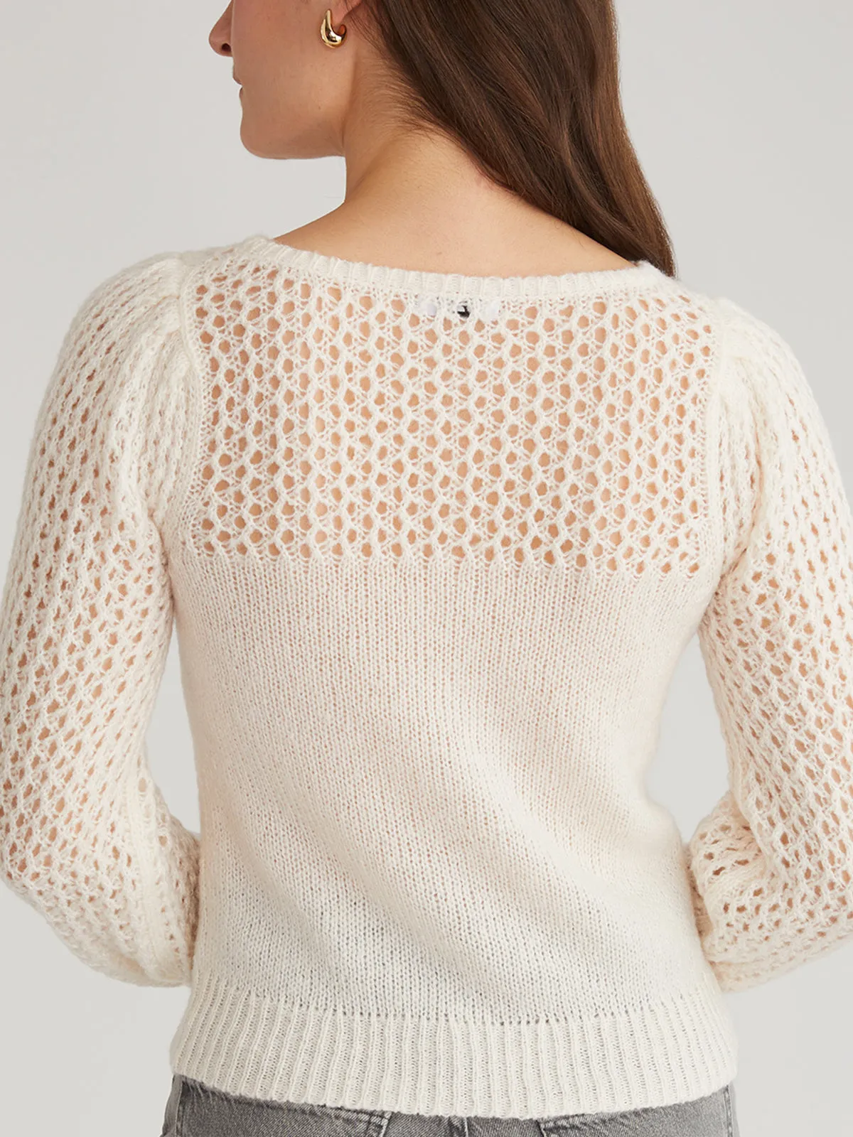 Brigid: Puff Sleeve Mesh Pullover sold by 525 America product image thumbnail 3