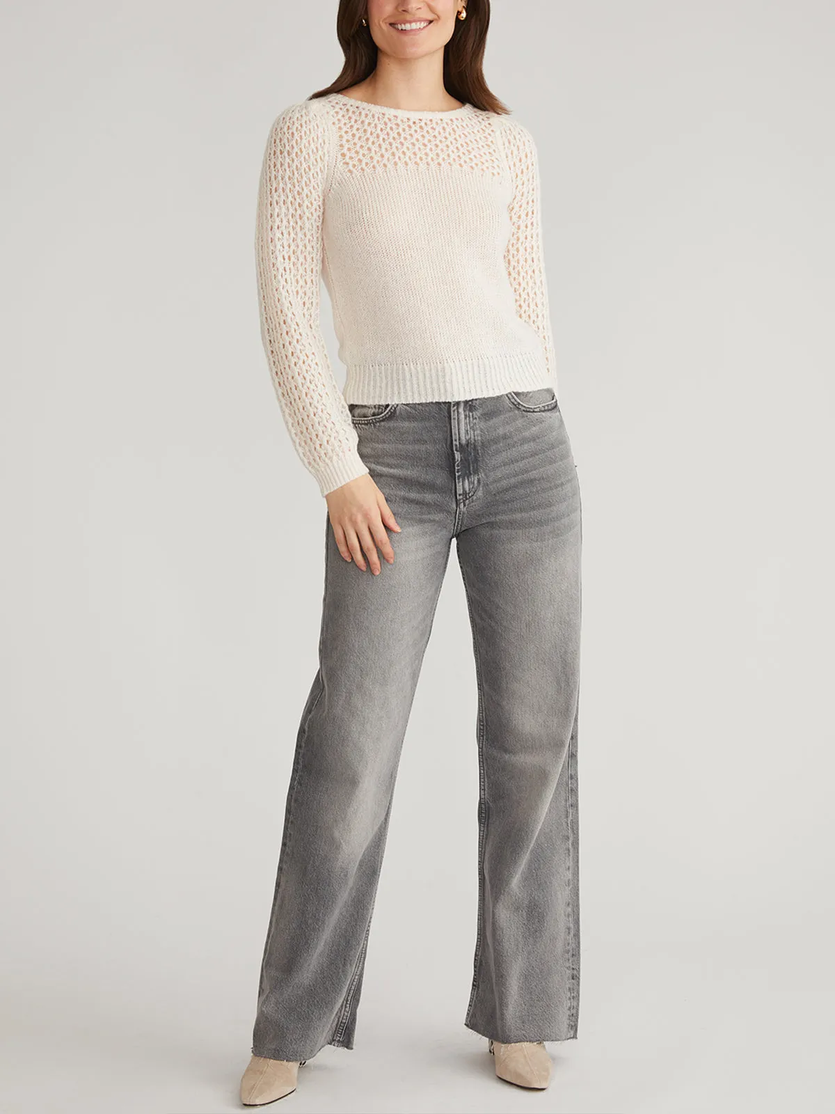 Brigid: Puff Sleeve Mesh Pullover sold by 525 America product image thumbnail 4