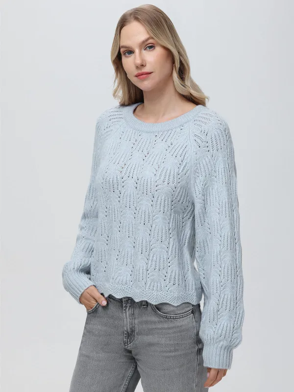 Athena: Pointelle Bow Back Sweater sold by 525 America