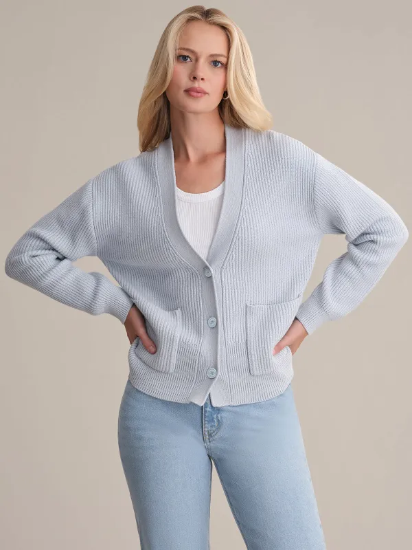 Abigail: V-Neck Cotton Cardigan sold by 525 America