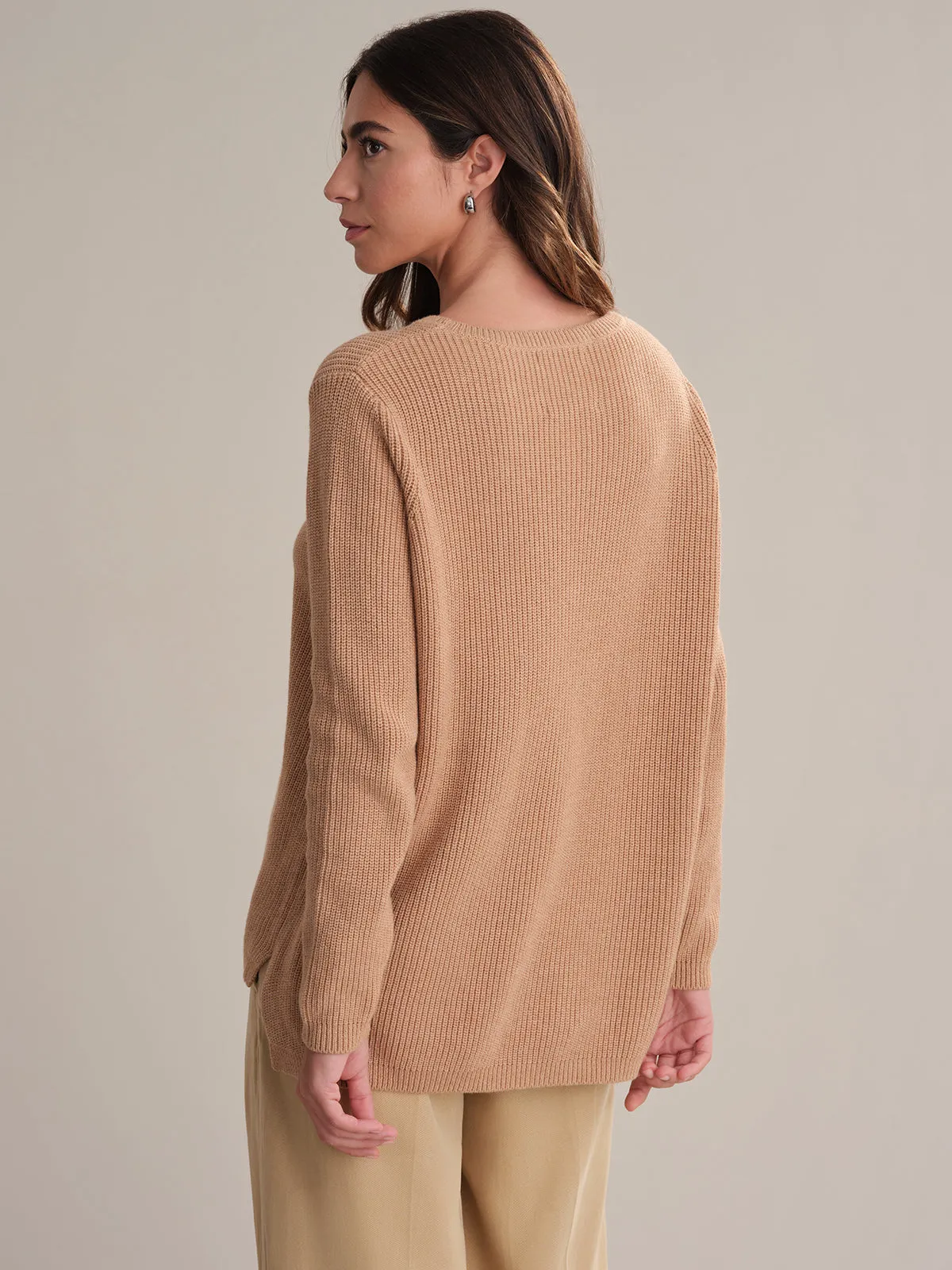 Emma: Crewneck Shaker Stitch Cotton Sweater sold by 525 America product image thumbnail 3