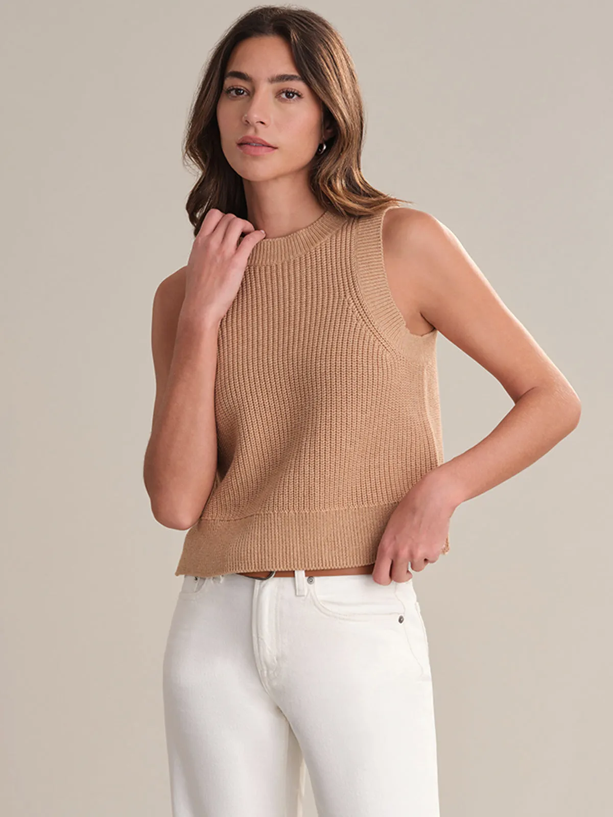 Demi: High Crewneck Cotton Tank sold by 525 America