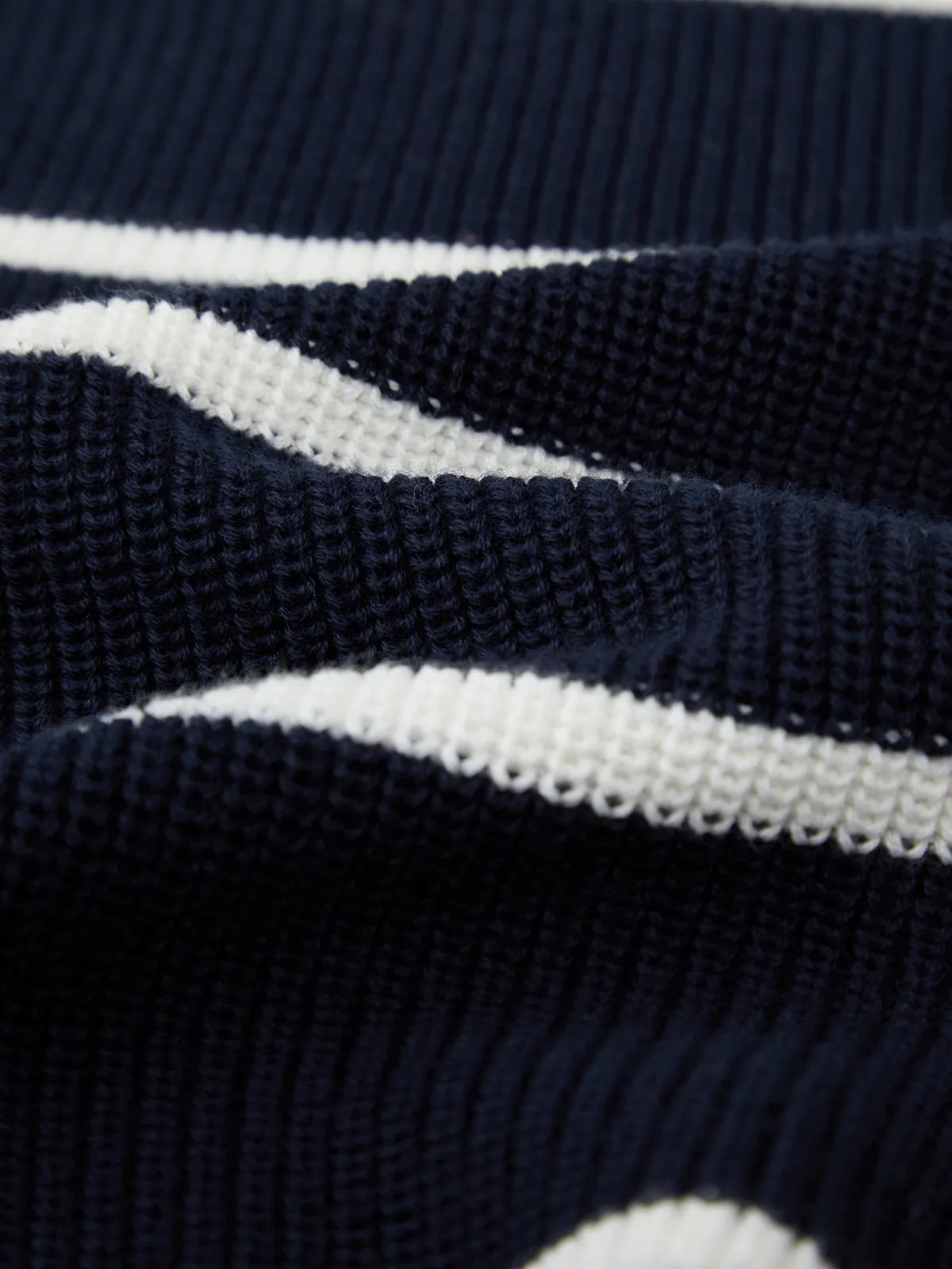 Emma: Stripe Crewneck Shaker Stitch Cotton Sweater sold by 525 America product image thumbnail 4