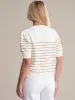 Carly: Stripe Half Button Cotton Sweater sold by 525 America